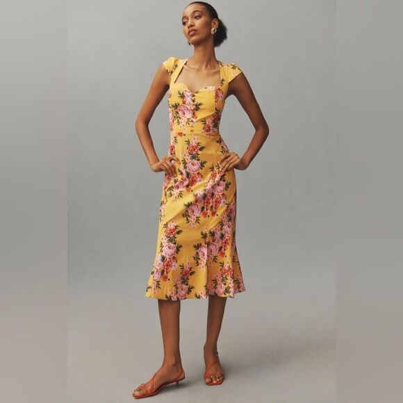 Anthropologie The Cecily Fit & Flare Sweetheart Dress by Maeve Size Large - Picture 1 of 3